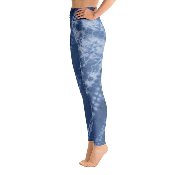 Printed Yoga Leggings - Navy and Black Tie Dye – peace-lover