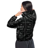 Monogram jacket cropped windbreaker in black and grey