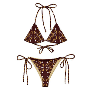 Triangle bikini brown aztec print - Morocco
