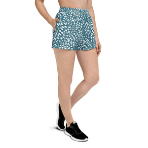 Women’s Run-to-swim Shorts Patterned - Blue Drops, recycled
