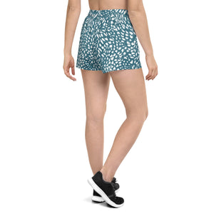 Women’s Run-to-swim Shorts Patterned - Blue Drops, recycled