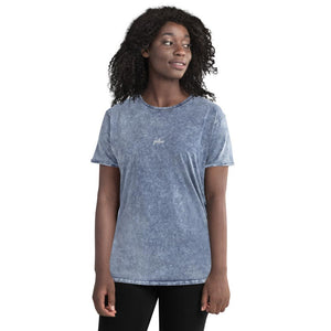 Acid wash cotton t-shirt - Denim