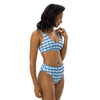 Checked high-waisted bikini Blue gingham plaid