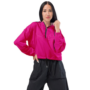 women's windbreaker hot pink neon cropped  - 5