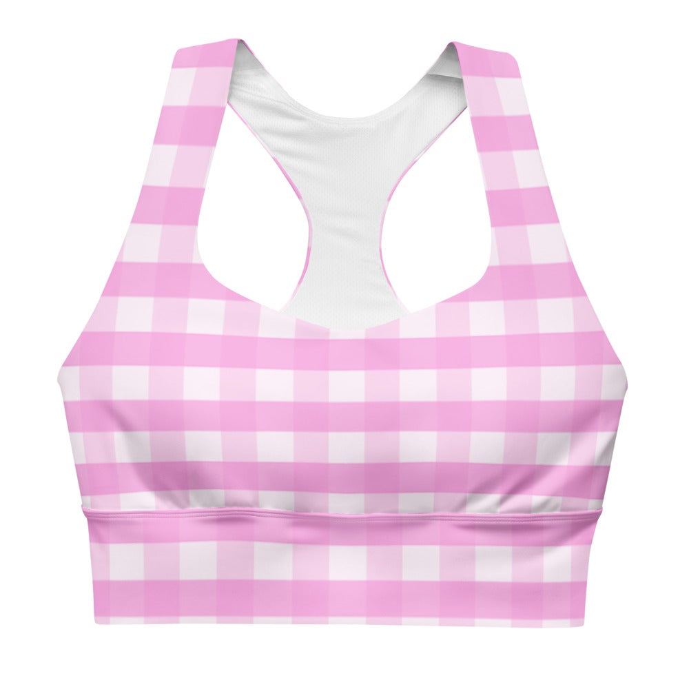 Gingham sports bra - available in Pink, Blue and – peace-lover