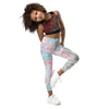 Girls Leggings Pink Marble, matching sports bra available | peace-lover