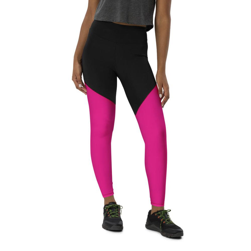 neon pink and black compression leggings heliconia peace lover xxs