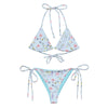 Strappy bikini baby blue ditsy floral | peace-lover